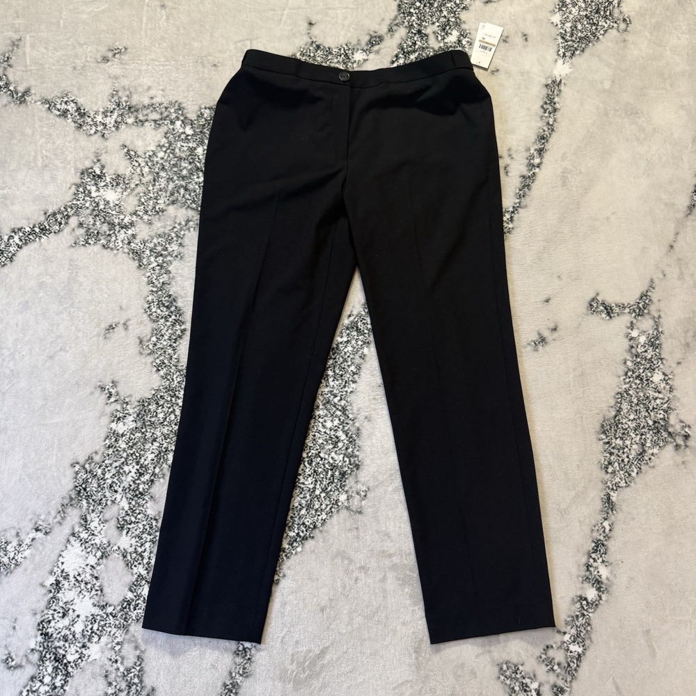 Dkny Pants Womens Size 12 Black Hudson St Back Seamed‎ Slim Pant Mid Rise